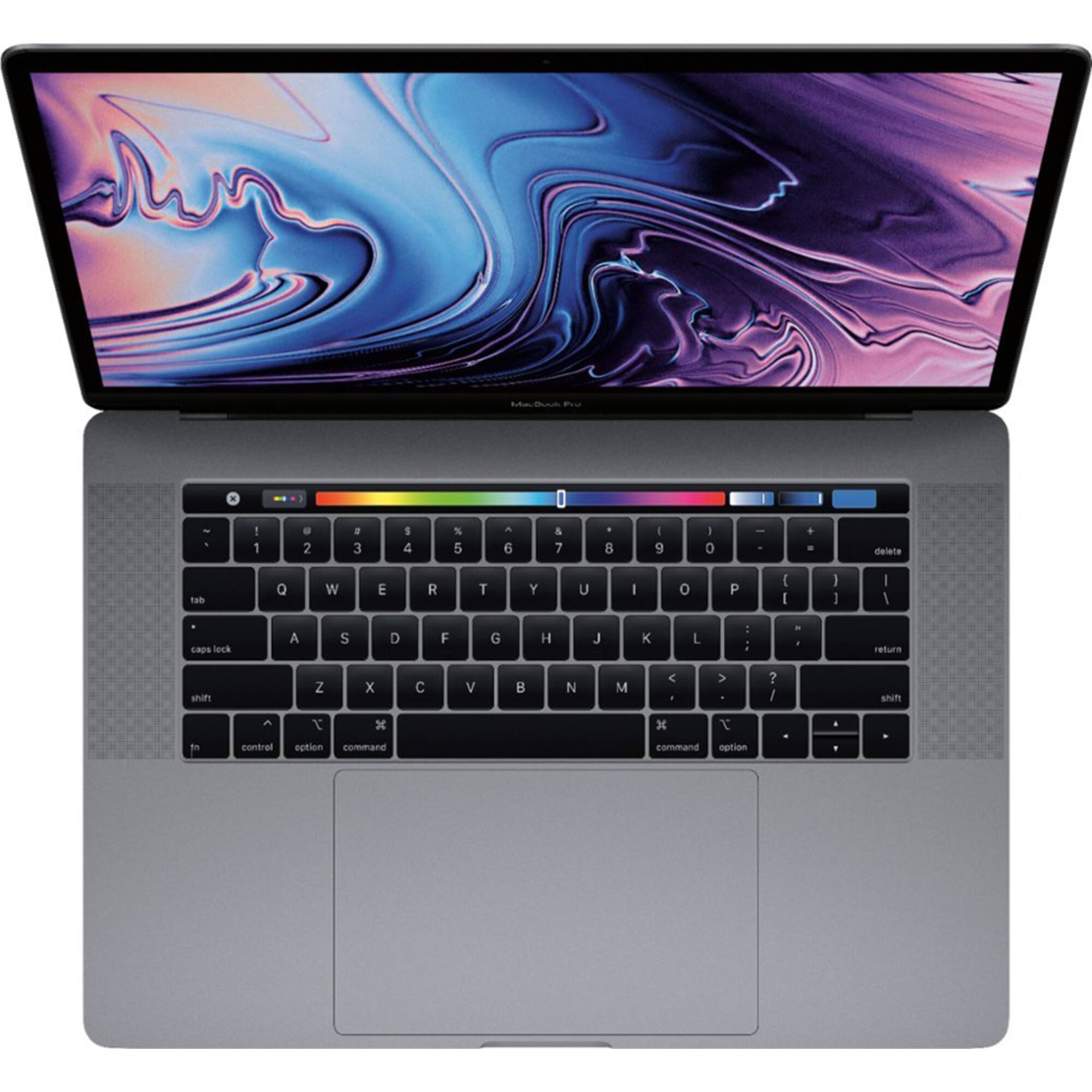 Alt View 1. Apple - MacBook Pro 15" (2018) Refurbished 2880x1800 - Intel 8th Gen Core i7 with 16GB Memory - AMD Pro 555X - 256GBSSD - Space Gray.