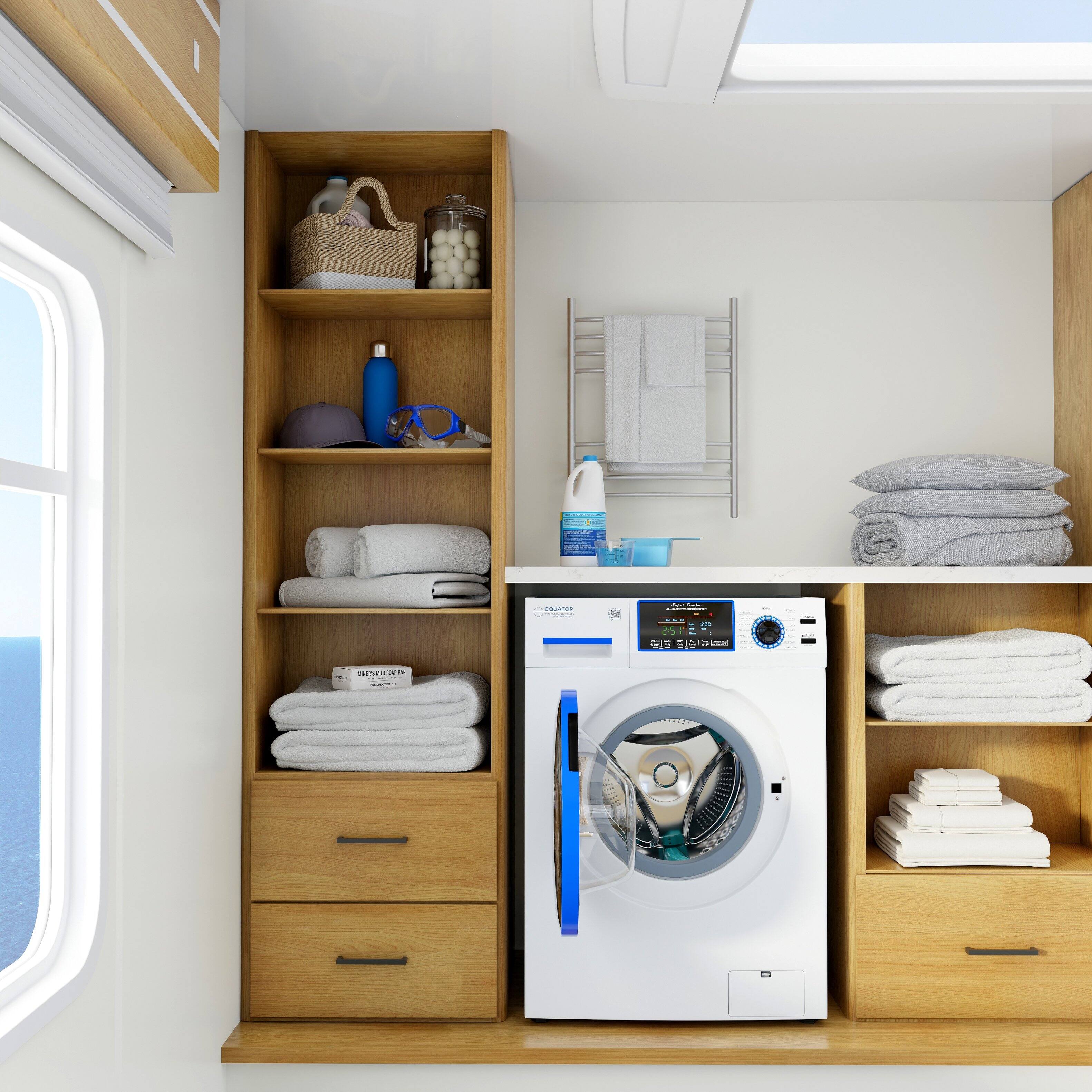 Alt View 3. Equator - Equator 1.62 cu ft. Marine VENTLESS/VENTED Convertible Combo Washer Electric Dryer Anti Corrosion Salt Wash 110V EZ 4650 - White.