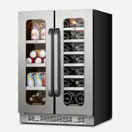 Whynter - BSR-6020FDS 24 inch Built-ln Wine Refridgerator 20 Bottles & 60 Cans - Stainless Steel