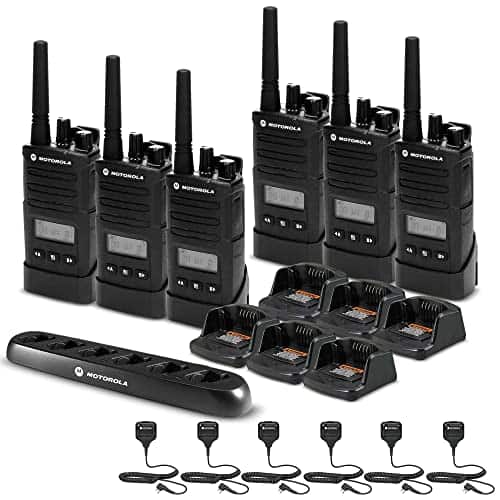 Motorola Solutions - 6 x Motorola RMU2080d On-Site 2-Way Radio with Display - 6 Pack With Mics Bundle - Black