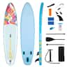 Costway - 11' Wide Inflatable Stand Up Paddle Board , Stable SUP for Adults and Youth - Blue+White