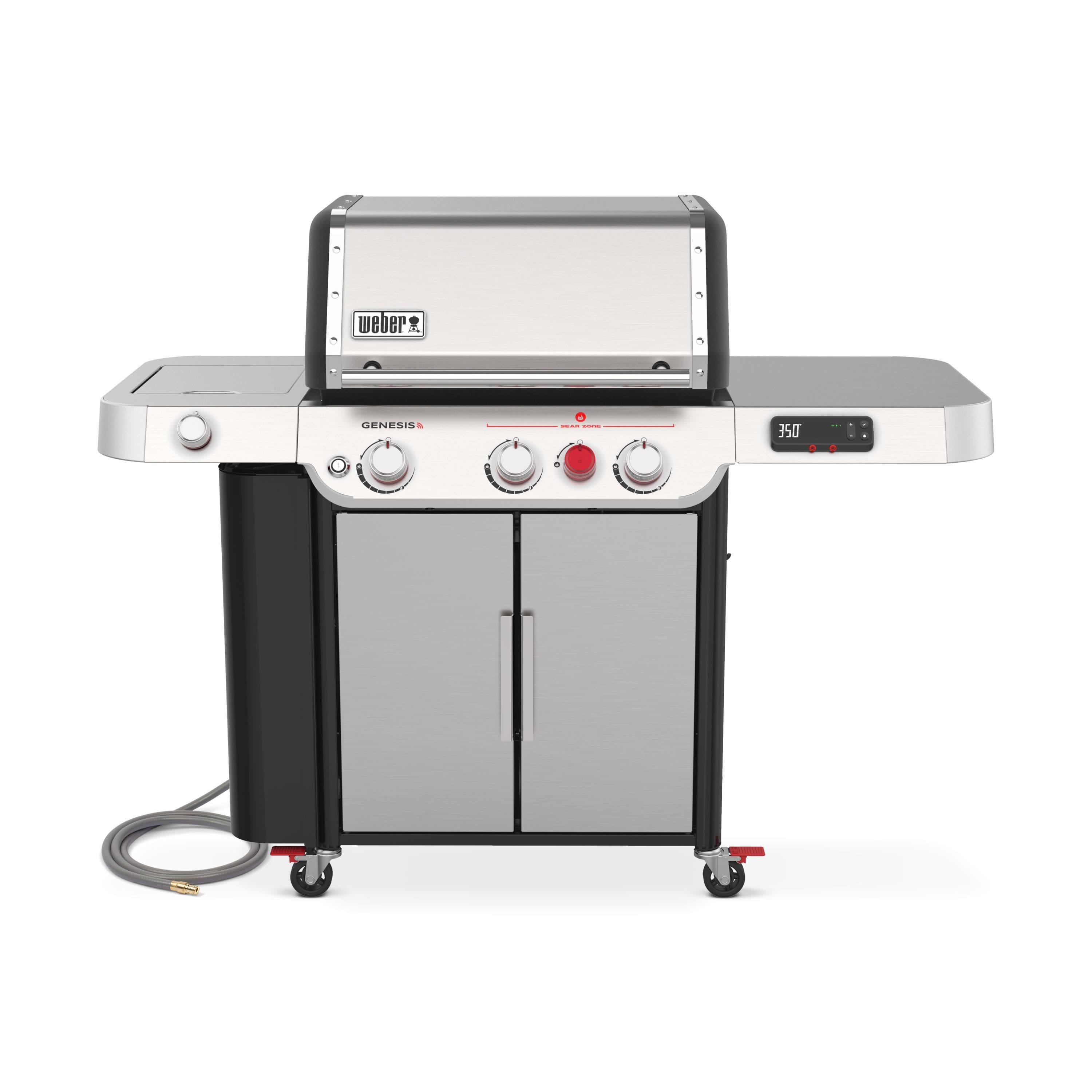 Angle. Weber - Genesis Smart SX-335 Natural Gas Grill - Stainless Steel.