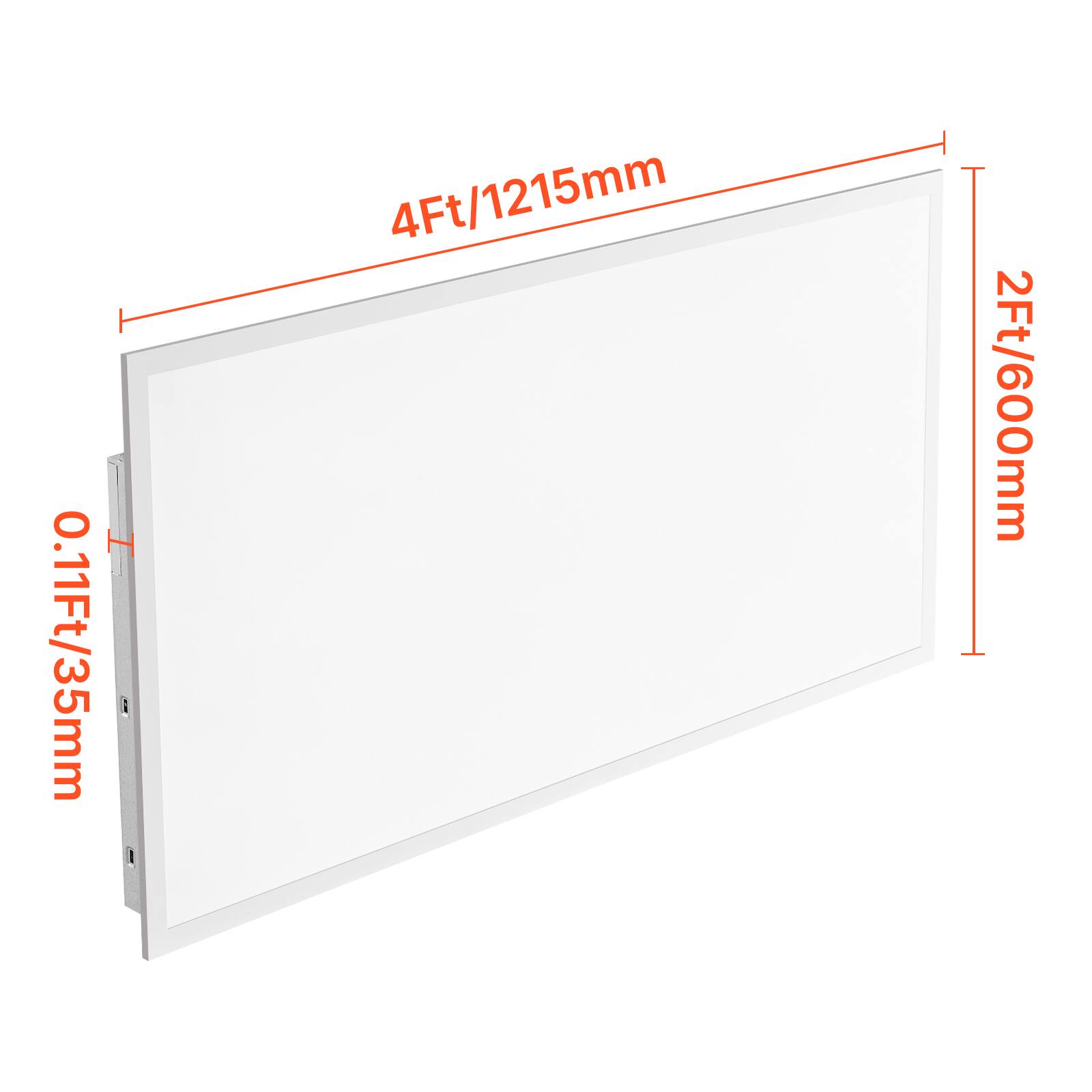 0.11Ft/35mm  
4Ft/1215mm  
2Ft/600mm