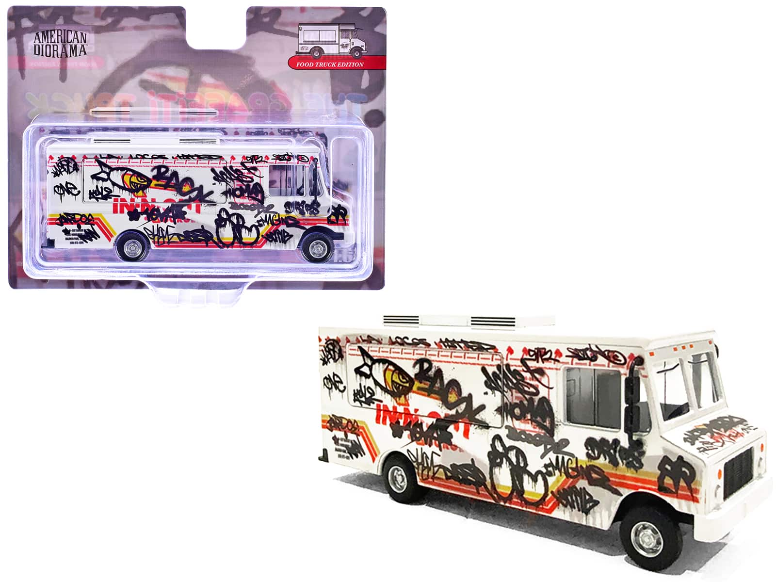"Food Truck ""The Graffiti Truck"" White with Graphics 1/64 Diecast Model by American Diorama" price history on PriceWatchPro