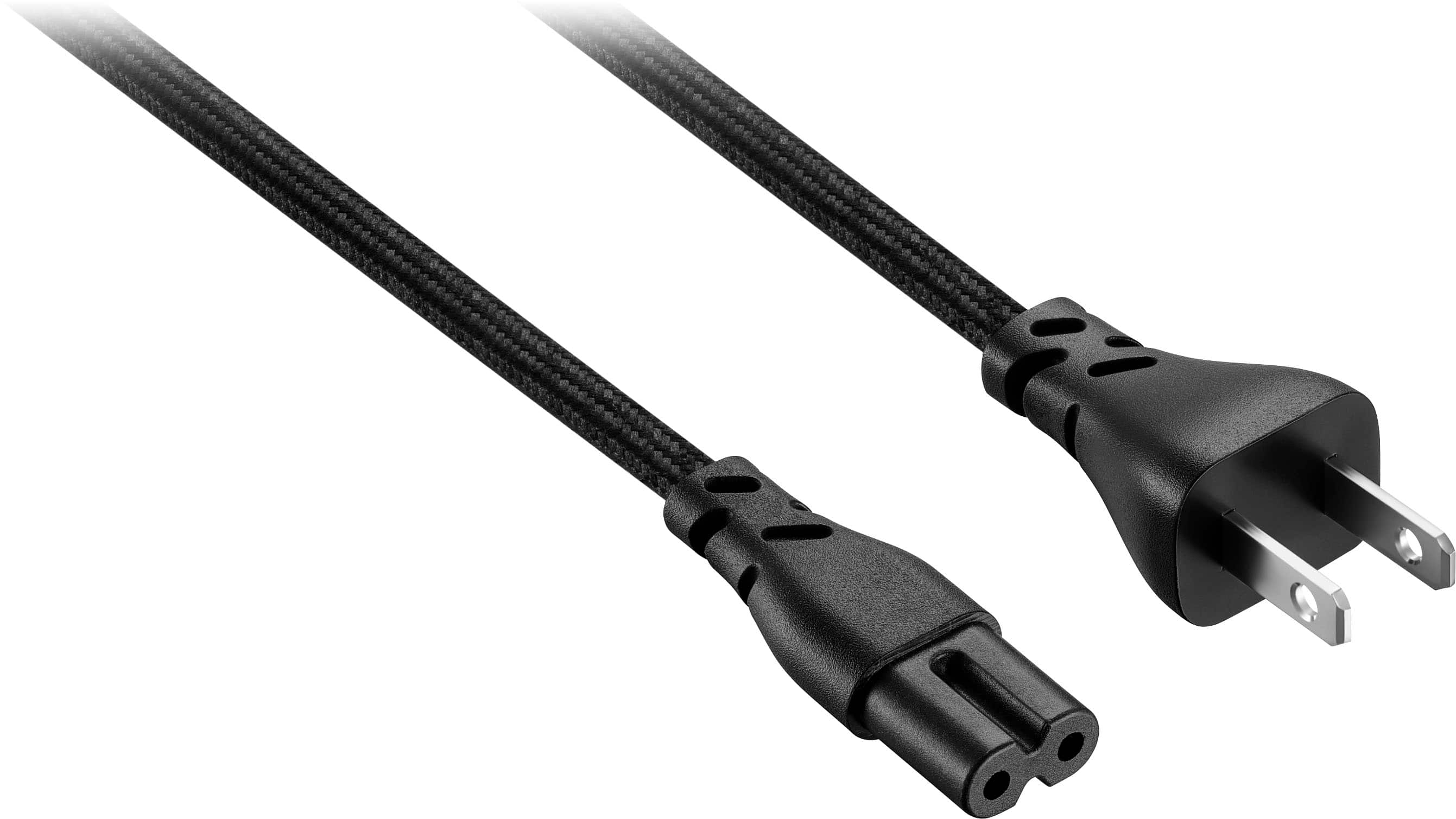 Alt View 13. Rocketfish™ - 8 ft. Non-Polarized Braided Power Cord - Black.
