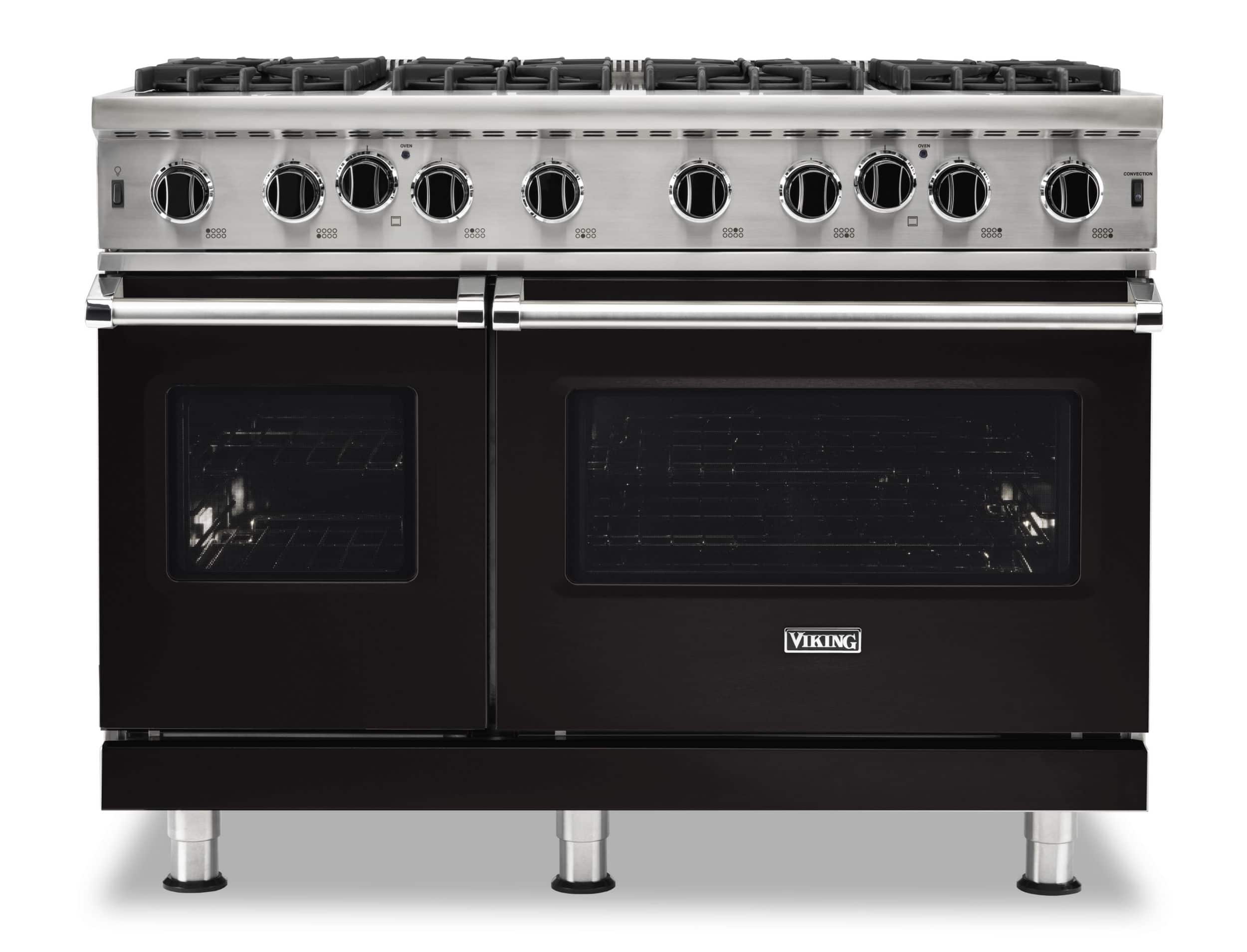 Front. Viking - 5-Series Gas Open Burner Range - Onyx.