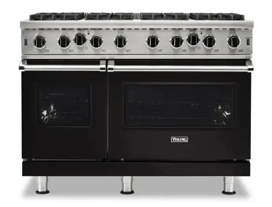 Front. Viking - 5-Series Gas Open Burner Range - Onyx.