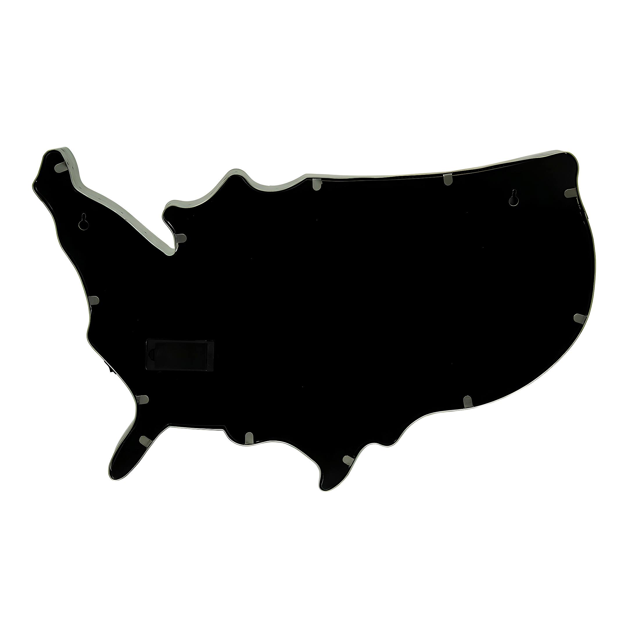 Alt View 3. Zeckos - Rustic US Map Marquee Light-Up Framed Mirrored Wall Hanging - Silver.