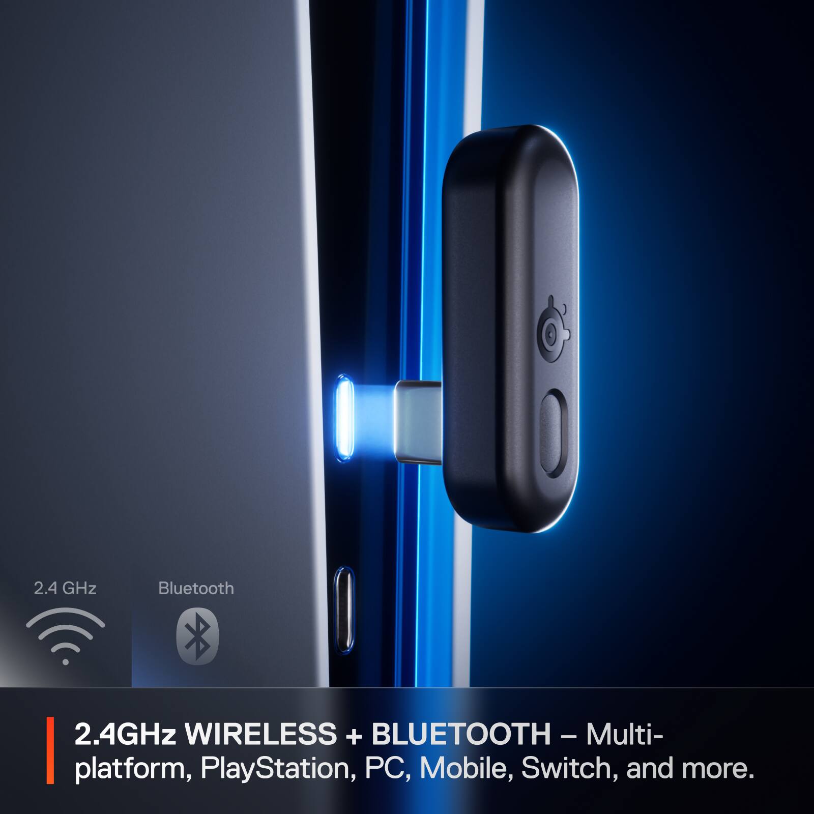 2.4 GHz Bluetooth + 2.4GHz Wireless = Multi-platform, PlayStation, PC, Mobile, Switch, and more.