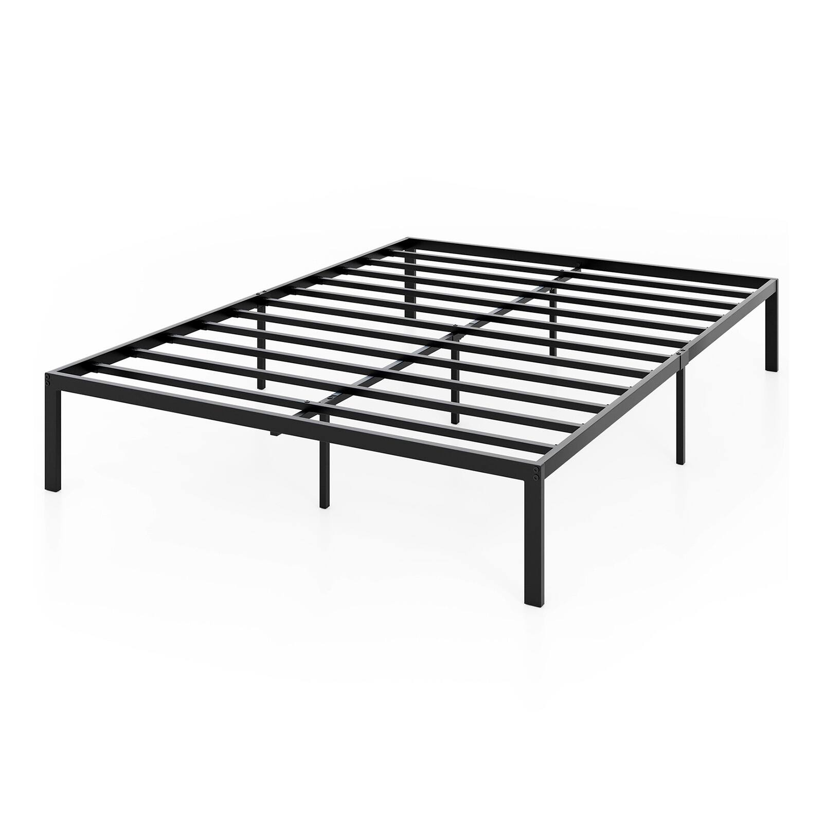 Alt View 6. LUCKY ONE - Full Assembled Metal Bed Frame Heavy Duty Slats Mattress Foundation 10.5" Storage - Black-Full.