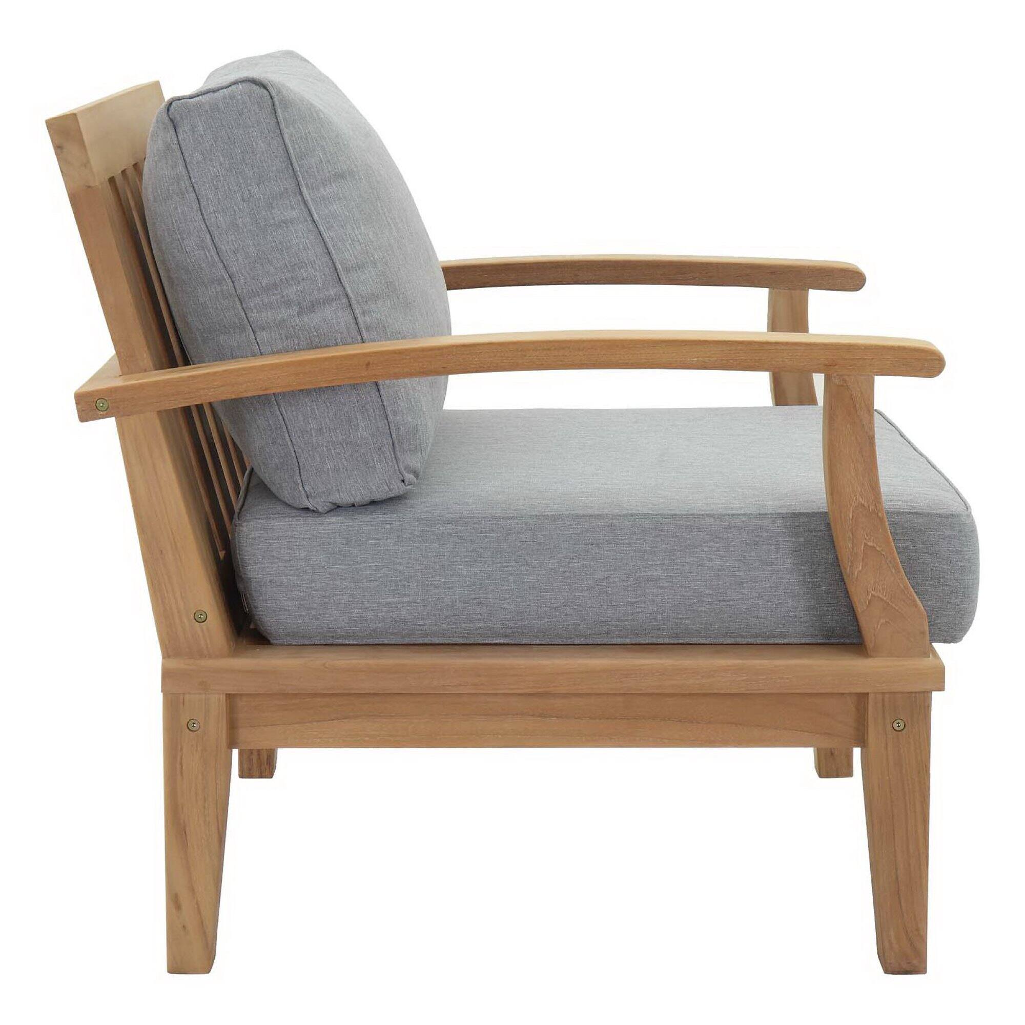 Alt View 2. Modway - Marina 4 Piece Outdoor Patio Teak Set by Modway - Natural Gray.