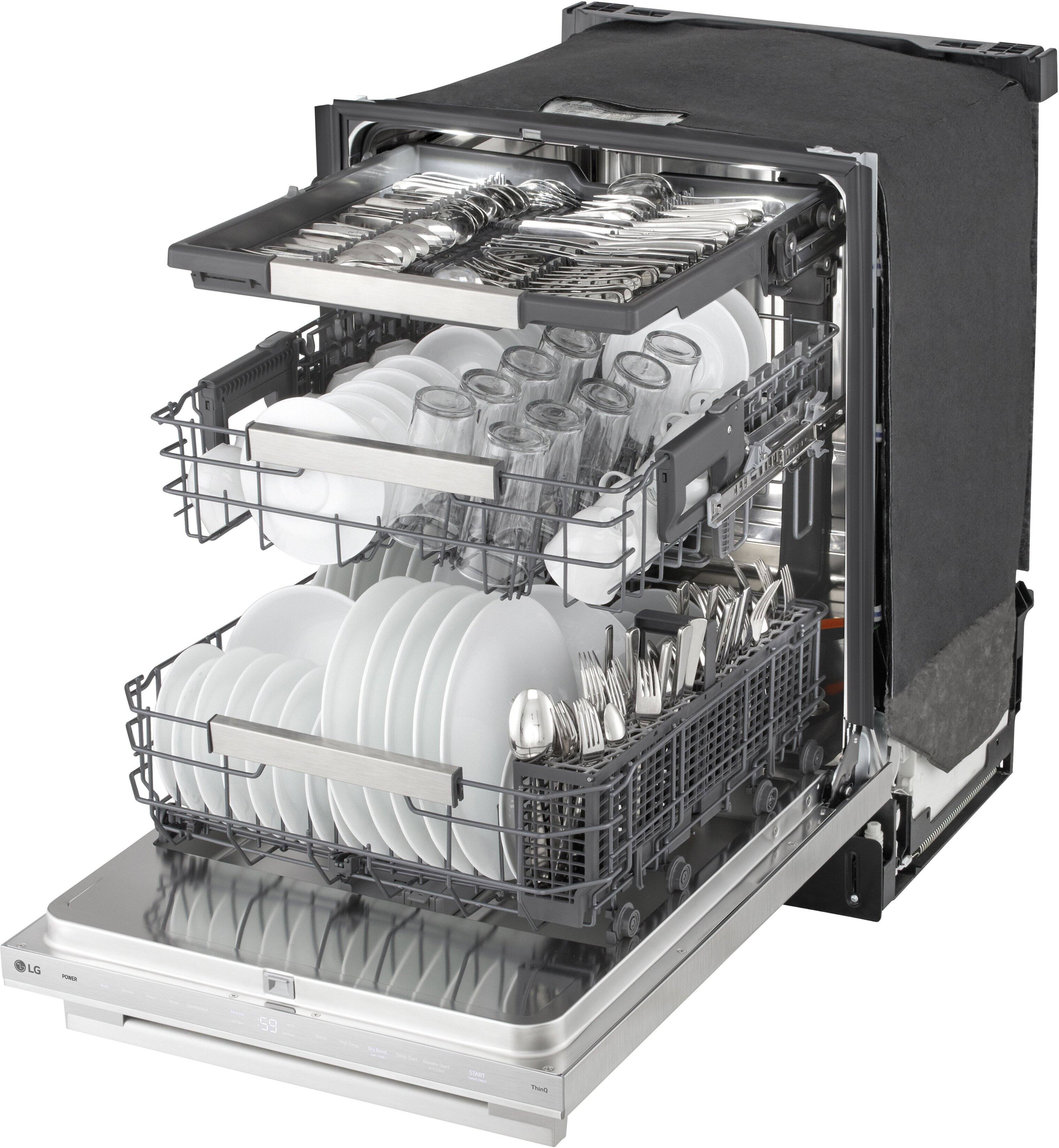 Alt View 18. LG - FlushFit 24" Top Control Smart Built-In Stainless Steel Tub Dishwasher with 3rd Rack, 1 Hour Wash & Dry Cycle and 42dBA - Stainless Steel.