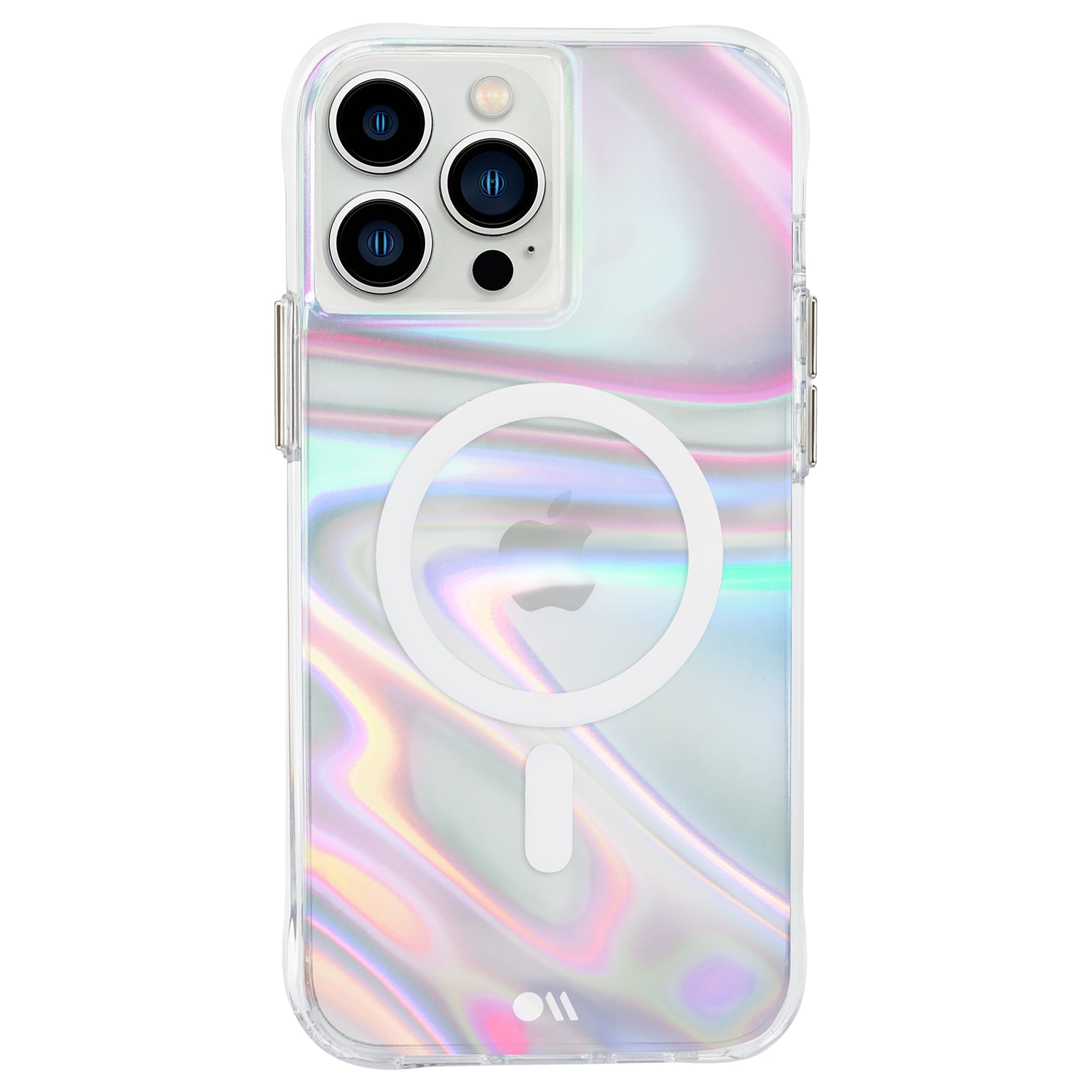 Front. Case-Mate - Soap Bubble Hardshell Case w/ MagSafe w/ Antimicrobial for iPhone 13 Pro Max - Iridescent.