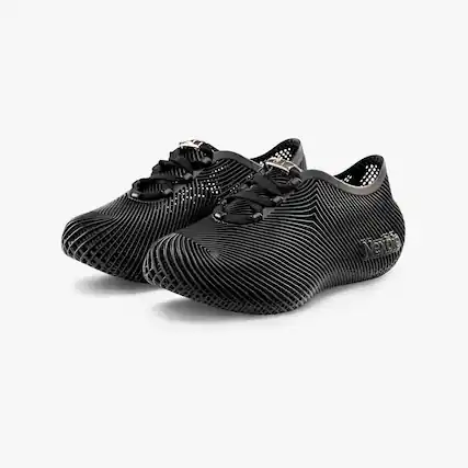 Front. Nexbie - Aeroraise 3D Printed Sneakers - Black.