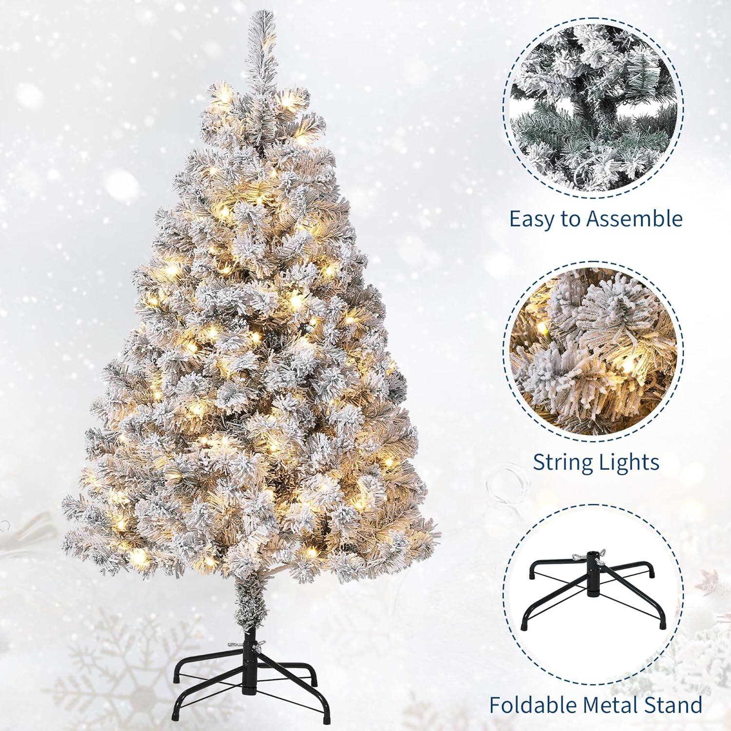 Easy to Assemble  
String Lights  
Foldable Metal Stand
