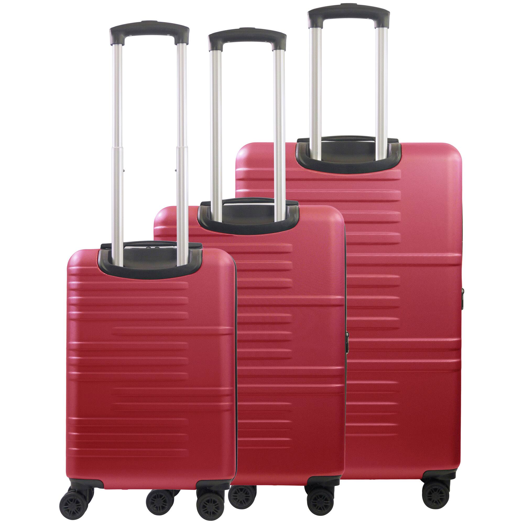 Back. American Dreamliner - 3-Piece Hardside Luggage Set – 22.5", 26.5", 30" - RED.