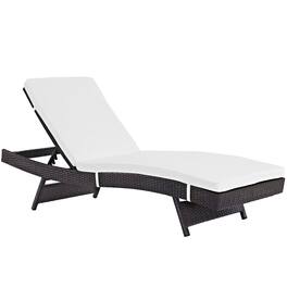 Peer Outdoor Patio Chaise by Modway - Espresso White