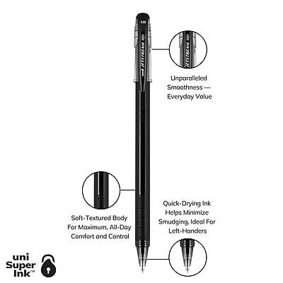 - Unparalleled Smoothness
- Everyday Value
- Soft-Textured Body for Maximum, All-Day Comfort and Control
- Quick-Drying Ink Helps Minimize Smudging, Ideal for Left-Handers
- Uni Super Ink