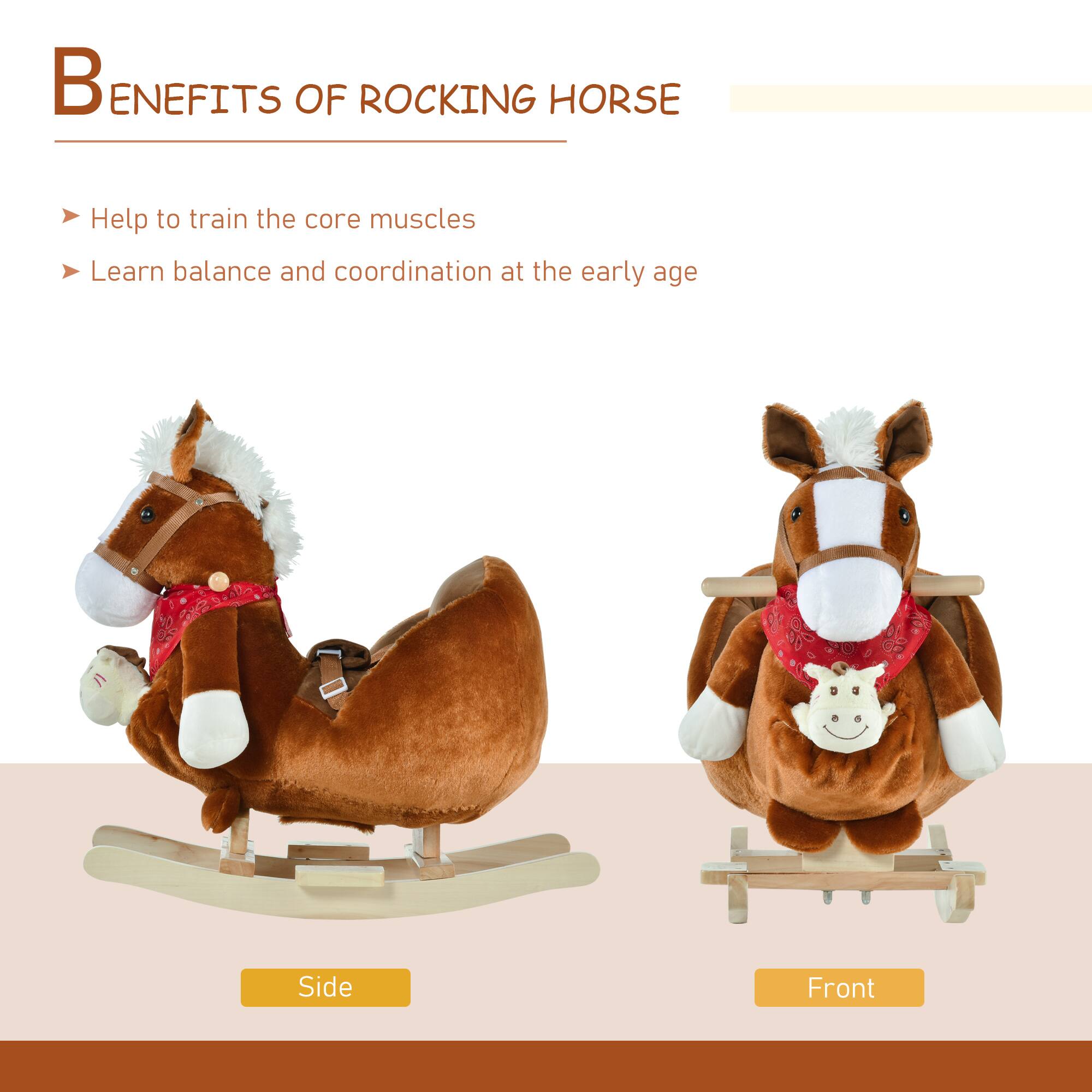 **BENEFITS OF ROCKING HORSE**

- Help to train the core muscles
- Learn balance and coordination at the early age

**Side**  
**Front**