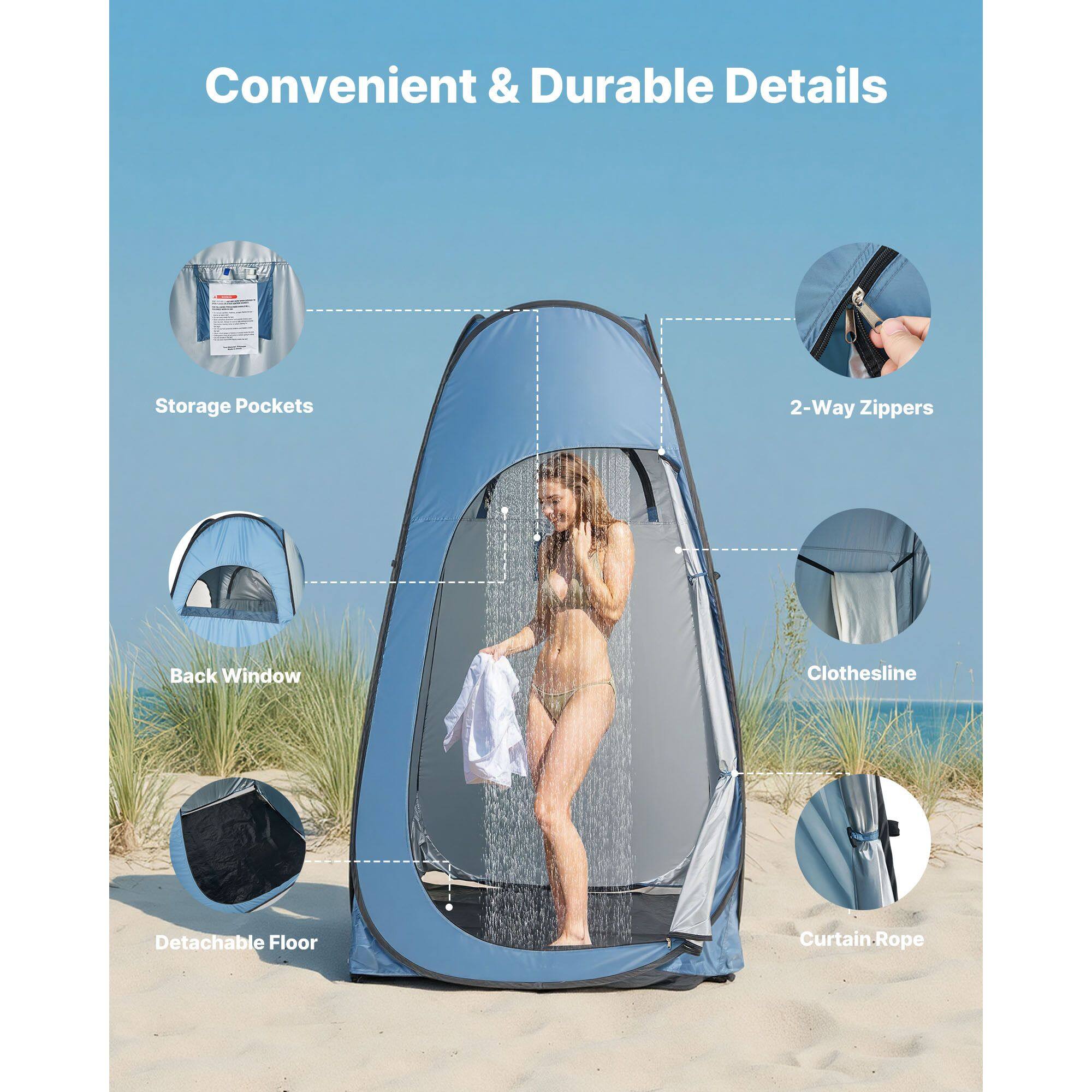 Convenient & Durable Details

- Storage Pockets
- 2-Way Zippers
- Back Window
- Clothesline
- Detachable Floor
- Curtain Rope
