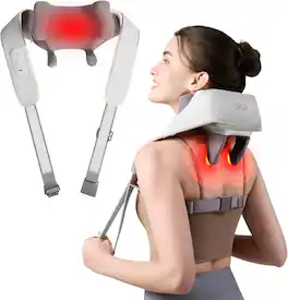 SKG - Neck Massager for Pain Relief, Deep Tissue Cordless with Heat, FSA HSA Eligible, Shoulder Massage Gift - Gray