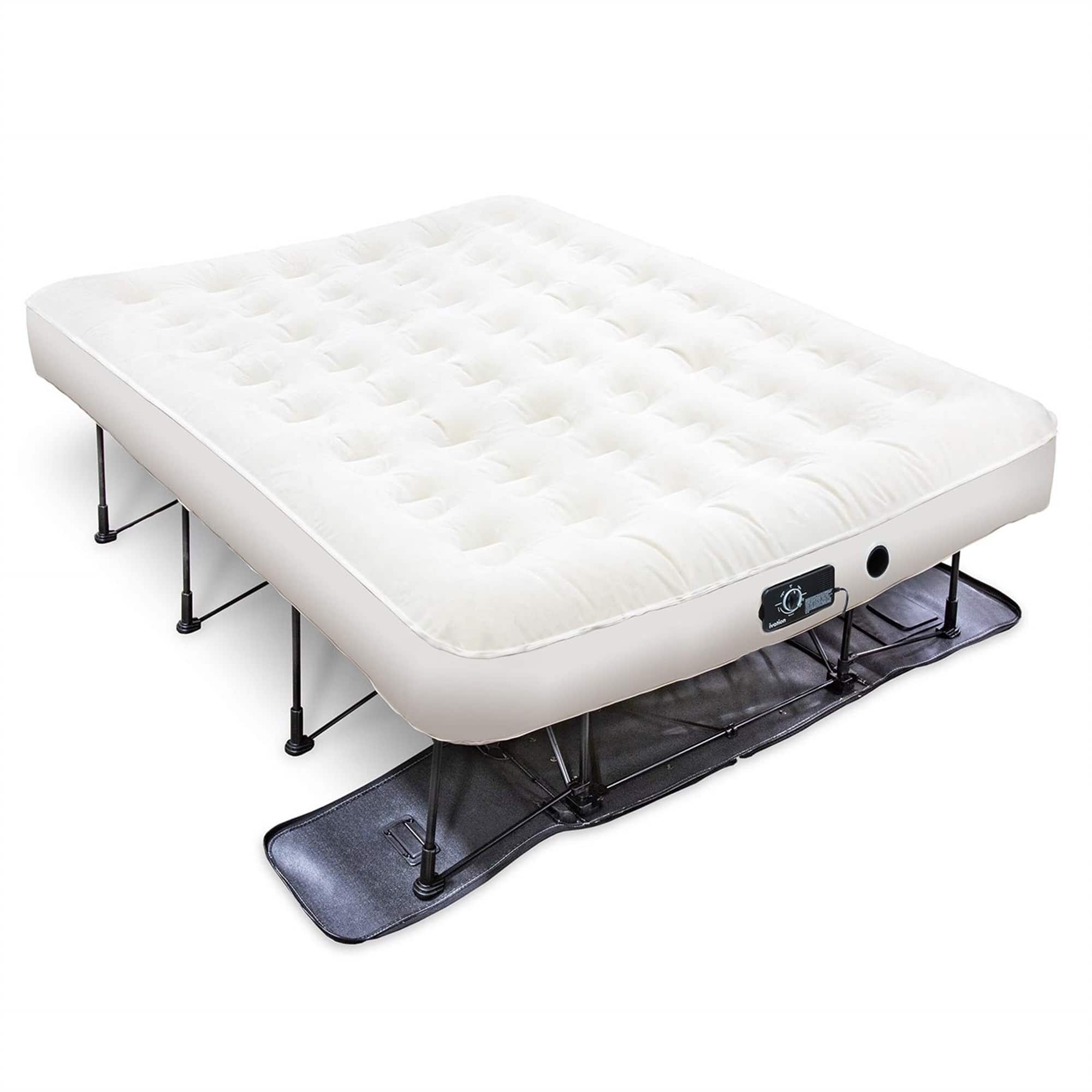Ivation - EZ-Bed Self Inflating Air Mattress, Queen Air Mattress with Built In Pump & Case - White