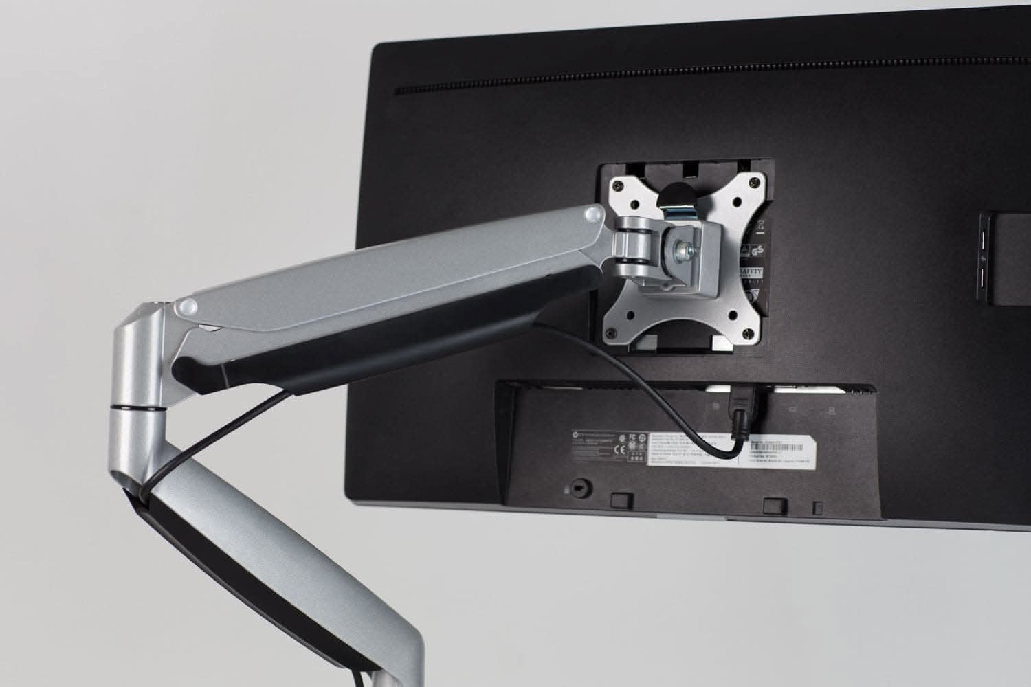 Alt View 3. Mount-It! - Single Monitor Gas Spring Desk Mount for Up to 32″ Screens – Full Motion Ergonomic Arm, Silver - Silver.