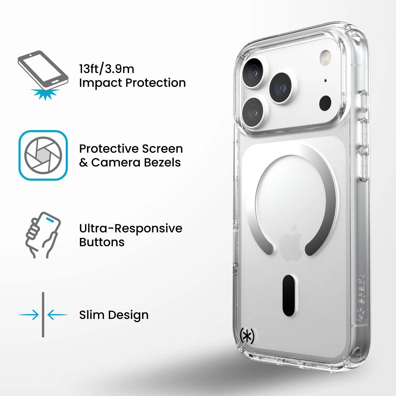 13ft/3.9m Impact Protection  
Protective Screen & Camera Bezels  
Ultra-Responsive Buttons  
Slim Design