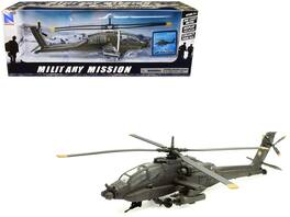 New Ray - Boeing AH-64 Apache Attack Helicopter Drab "United States Army" "Military Mission" Series 1/55 - Olive