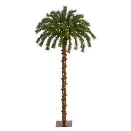 BreeBe - 4’ Xmas Palm Artificial Tree with 150 LEDs and 54 Tips - Green