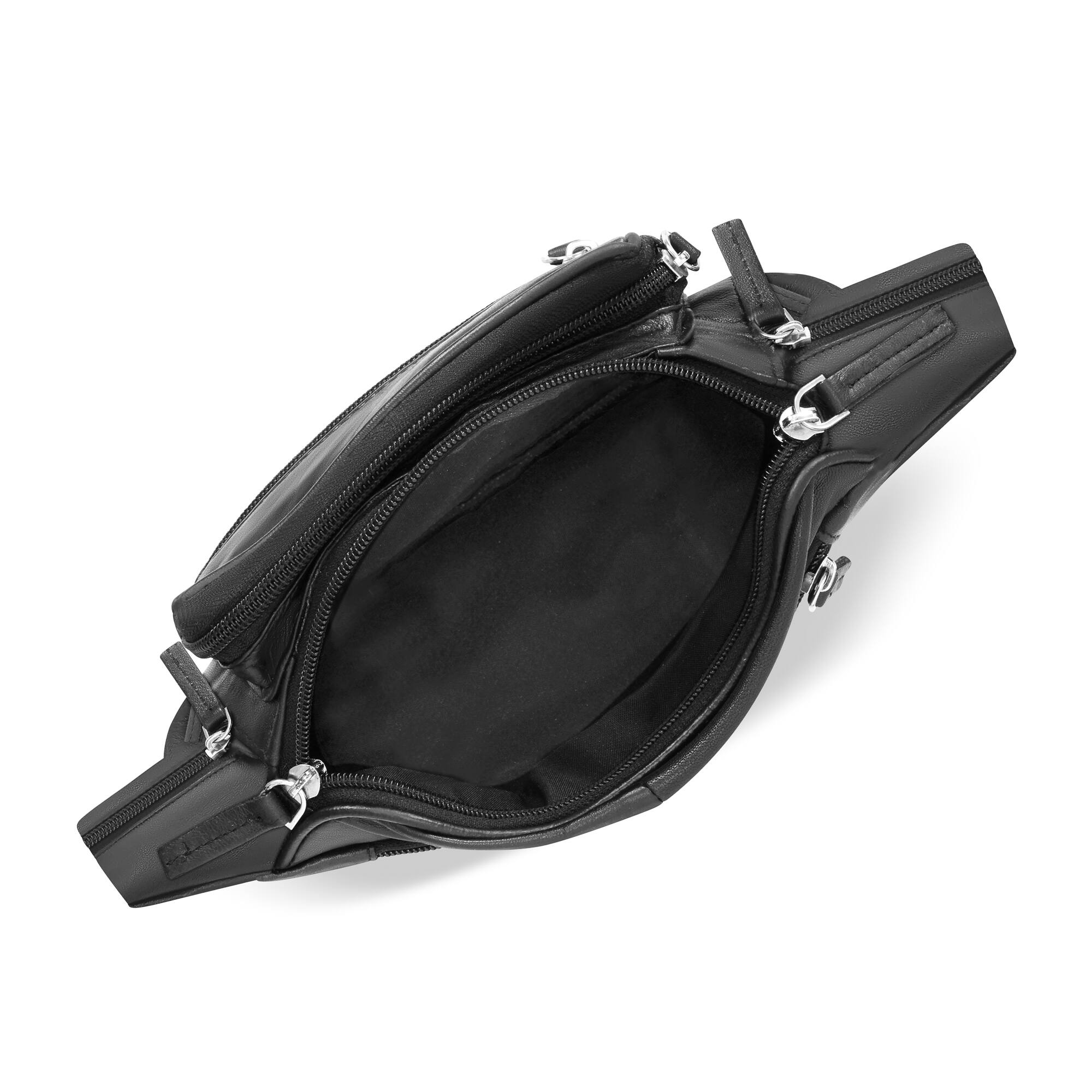 Back. Champs - Classic Collection Leather Waist-Pack - Black.