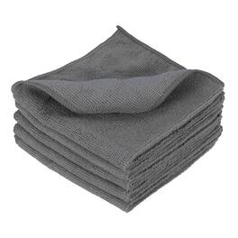 Unique Bargains - 5pcs Microfiber Cleaning Cloth, 11.8"x11.8" Square Reusable Highly Absorbent for Kitchen Bathroom - Gray