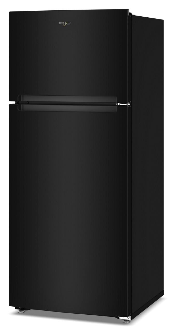 Left. Whirlpool - 18.0 Cu. Ft. Top-Freezer Counter-Depth Refrigerator with Total Coverage Cooling - Black.