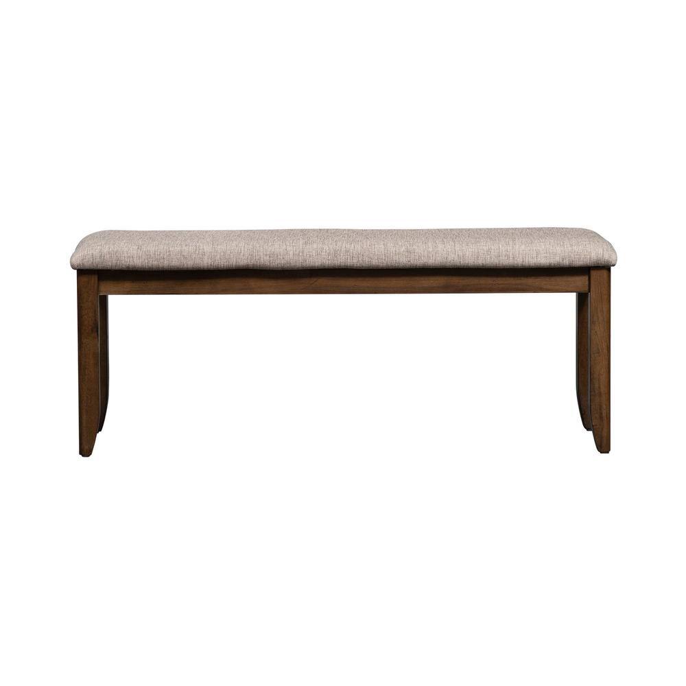 Left. Liberty Furniture Industries - Santa Rosa Upholstered Dining Bench in Antique Honey - Brown.