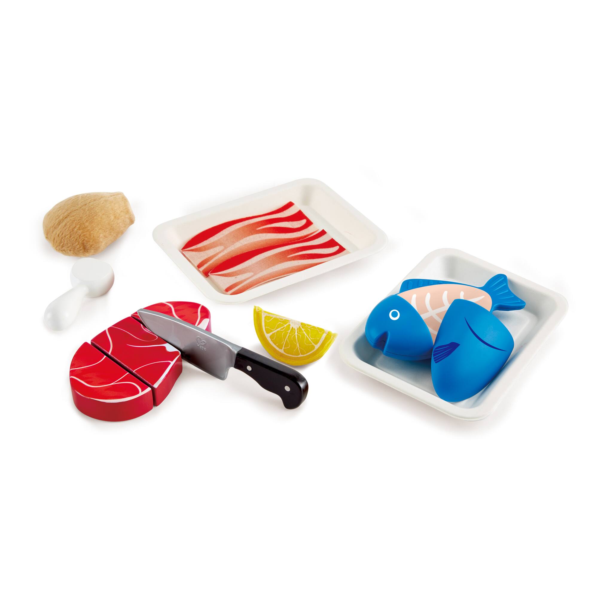 Front. Hape - Hape Kitchen Kids Food Playset, Tasty Proteins, 7 pcs.
