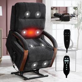 Ropilly - Power Lift Recliner Chair Dual Motor Infinite Position - Black