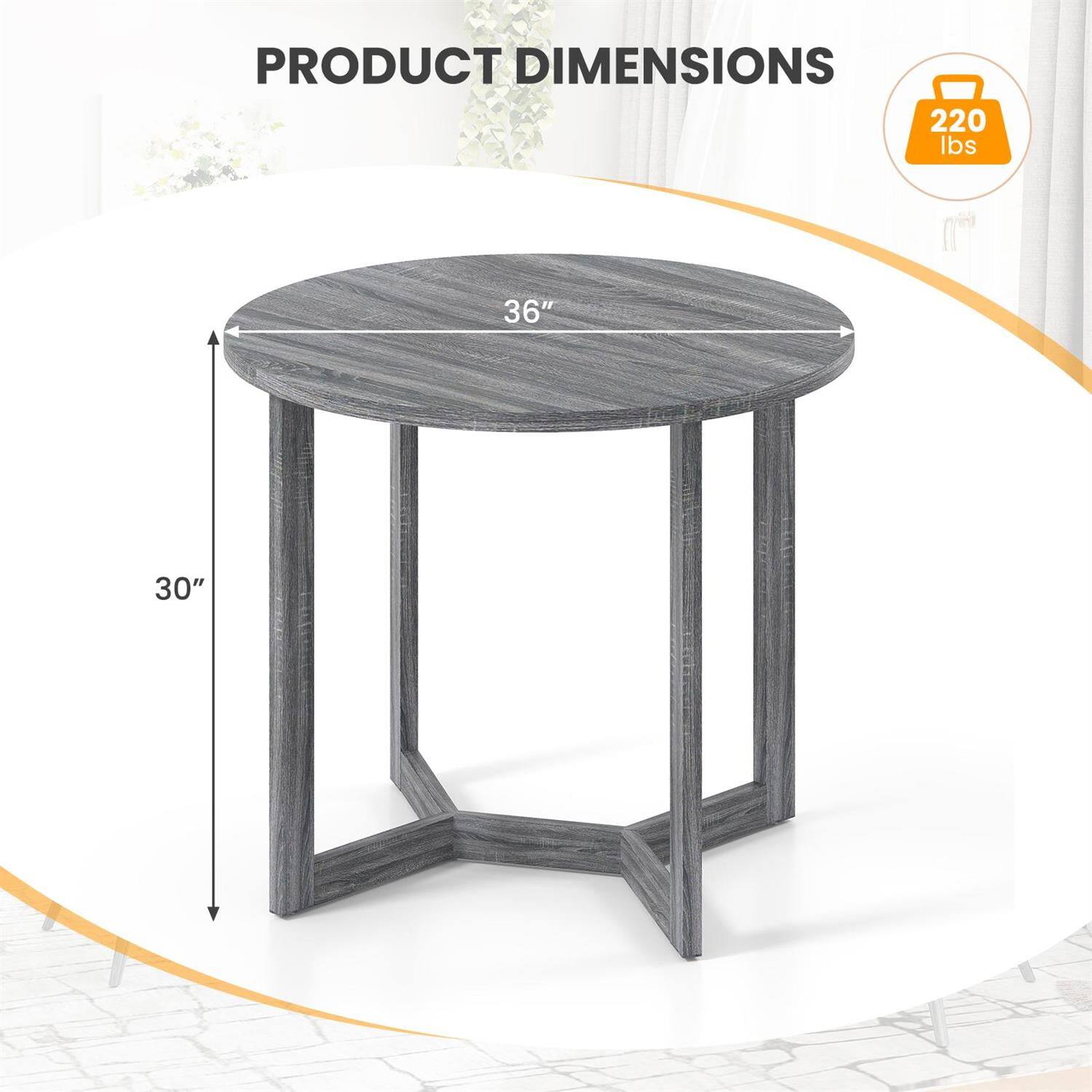 PRODUCT DIMENSIONS  
220 lbs  
36"  
30"