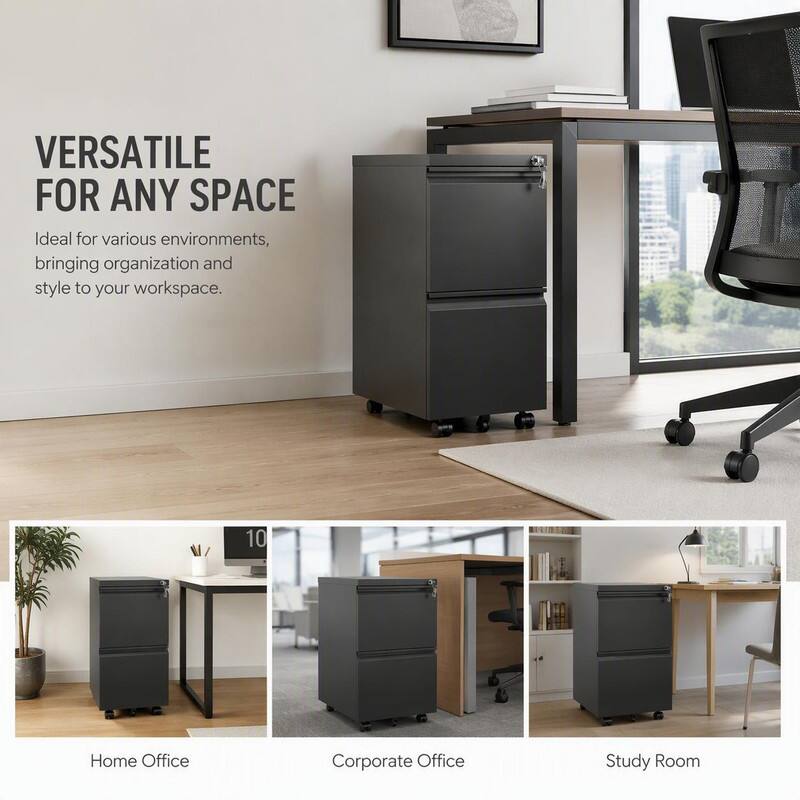 VERSATILE FOR ANY SPACE  
Ideal for various environments, bringing organization and style to your workspace.

10  
Home Office  
Corporate Office  
Study Room