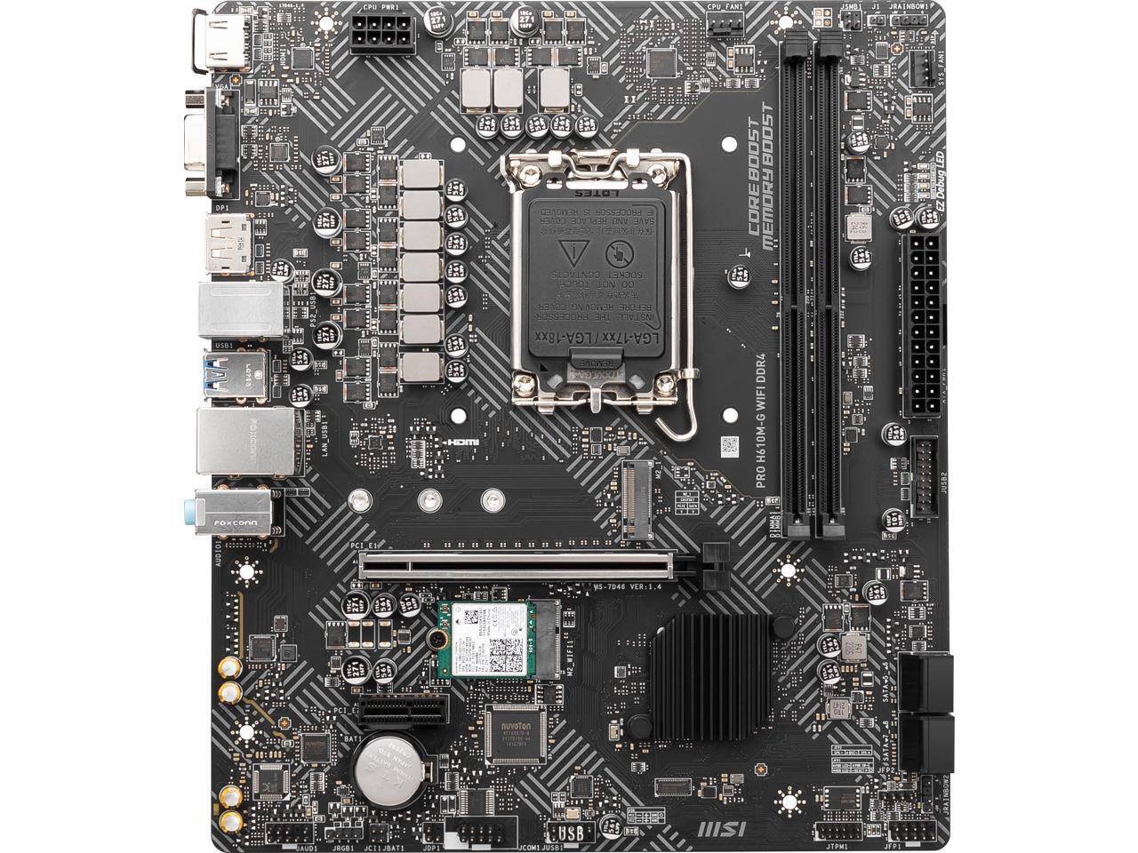 CPU PRE1 171 271 CPU FANT LOME " JRAINBOW HI  DF1 LLE 11 5  2  S NOSSEDOHA . HsDC REPLACE CNV HAVS as CONTACTS SOCKET SO0Ds ION 0 RGE COVER n__tare THOOT PROCESSOR THE T7 CN REBOOST BOOST CORE MEMORY 1  313 ... LED Debug BB 12 USBI TD t 1 LGA-18xx I LGA-17xx XX MOV 0O01 DDR4 WIFI 610M-G PRO 25s PORESN m AUDIO PCT_EW E . S-7D48 VER.S. E1 1 ENi GNE .. BATS nuvotion S0:000: AUDI JROB: JCIEJBATS JOP1 USB COMS JU1B da HISI  JTPMS API