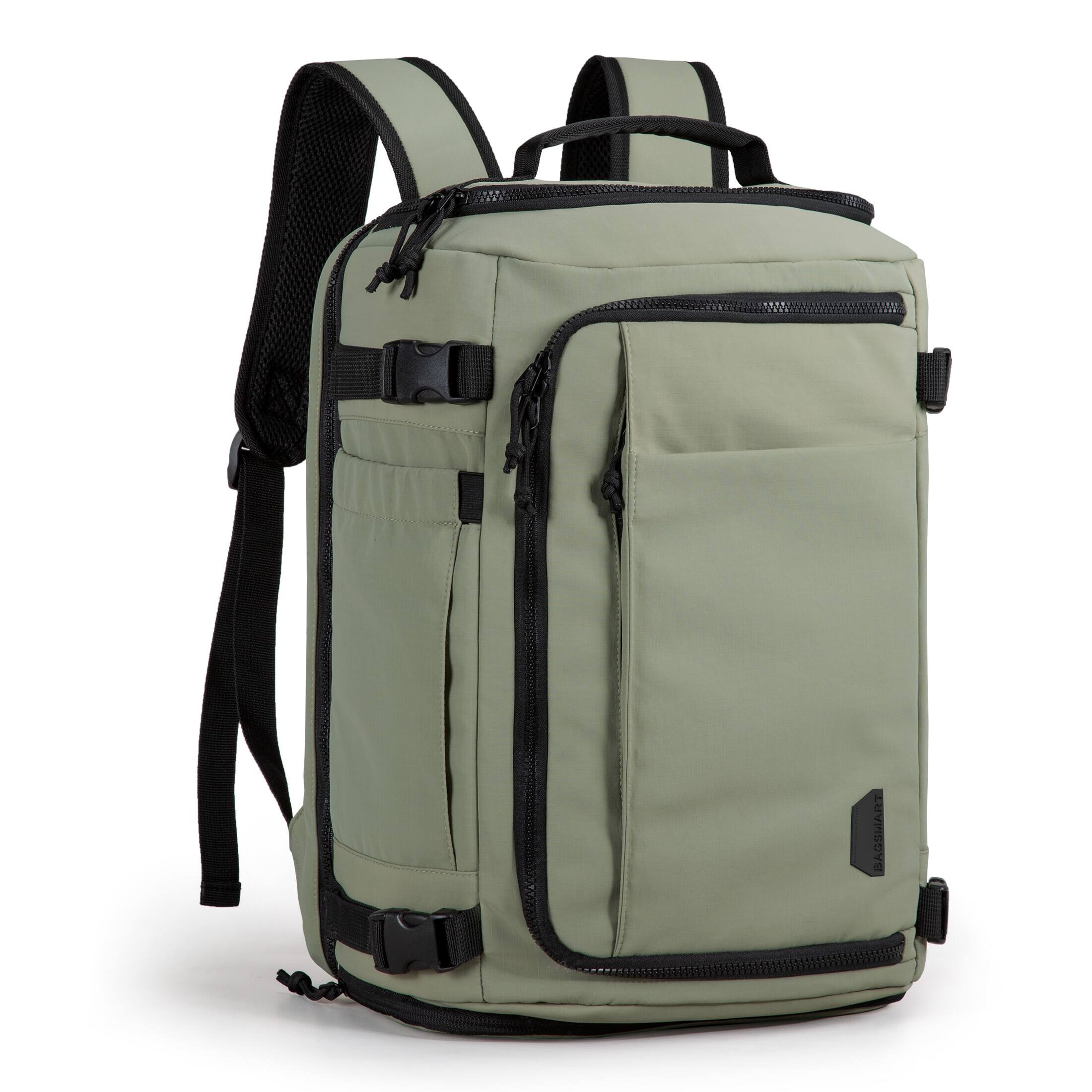 Angle. Bagsmart - Blast 28L Travel Backpack fit 17 Inch Laptop Backpack with USB Port for Airplane Travel - Mossy.
