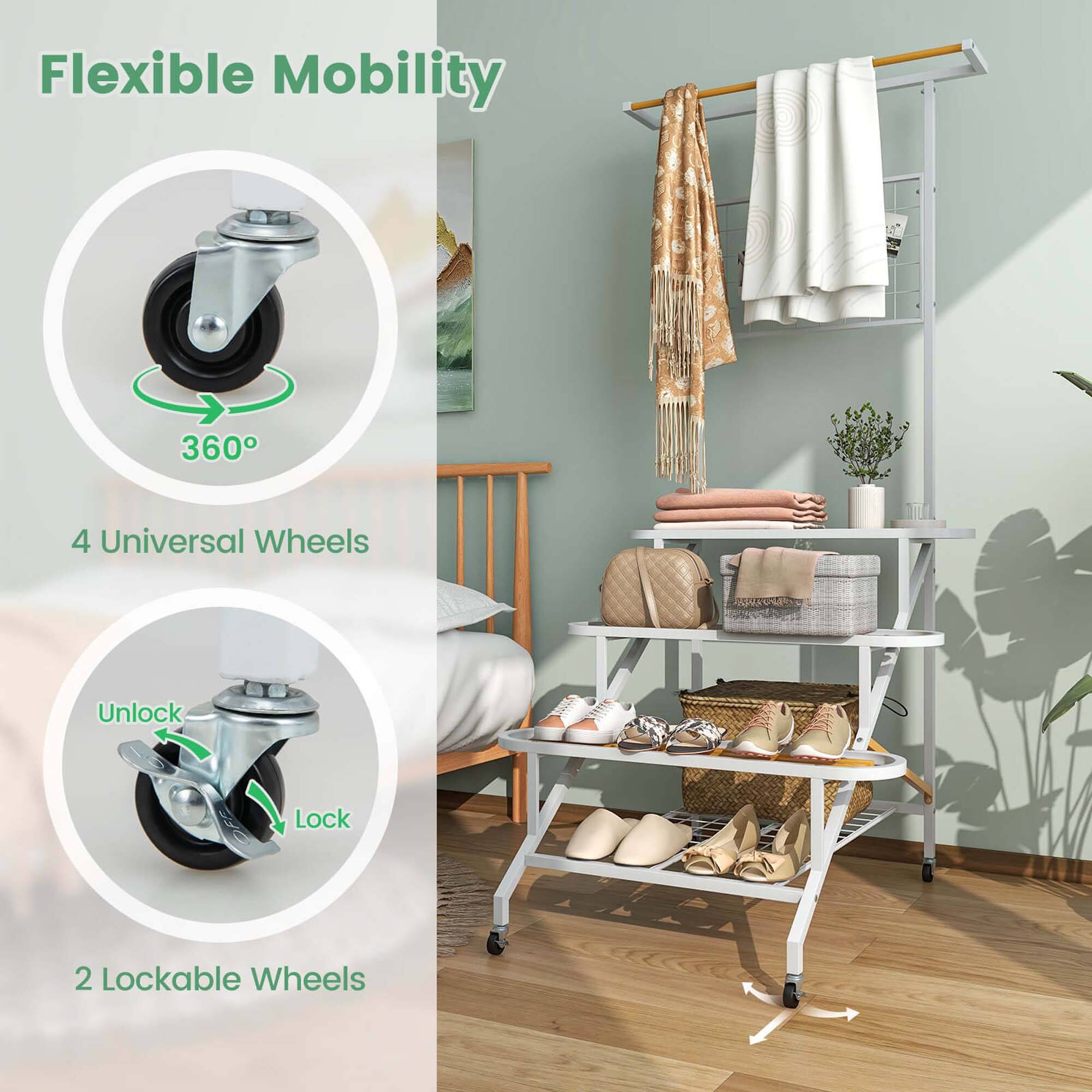 Flexible Mobility: 360° 4 Universal Wheels Unlock Lock 2 Lockable Wheels