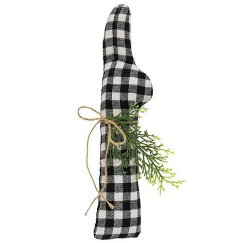 Front. BreeBe - *Black & White Buffalo Check Felt Peeking Bunny - Multi.