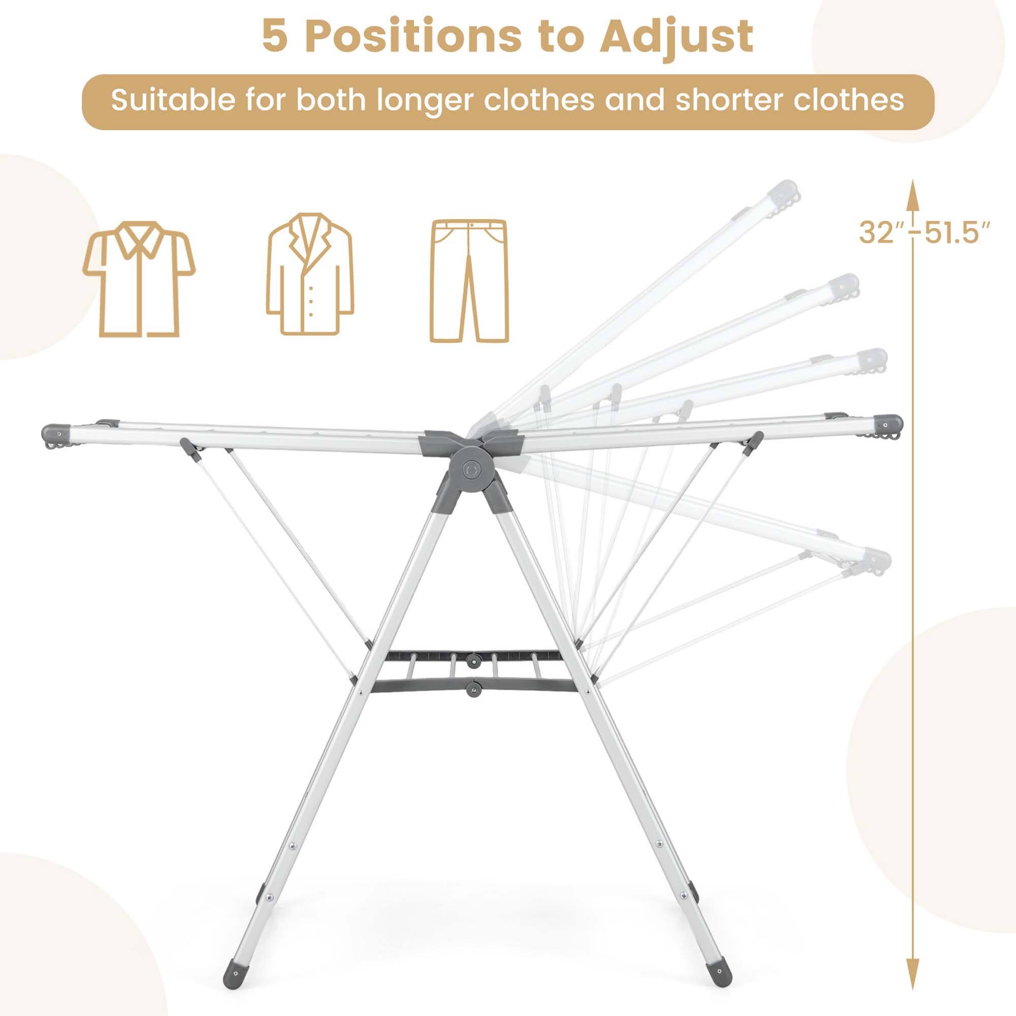 5 Positions to Adjust
Suitable for both longer clothes and shorter clothes
32"-51.5"
