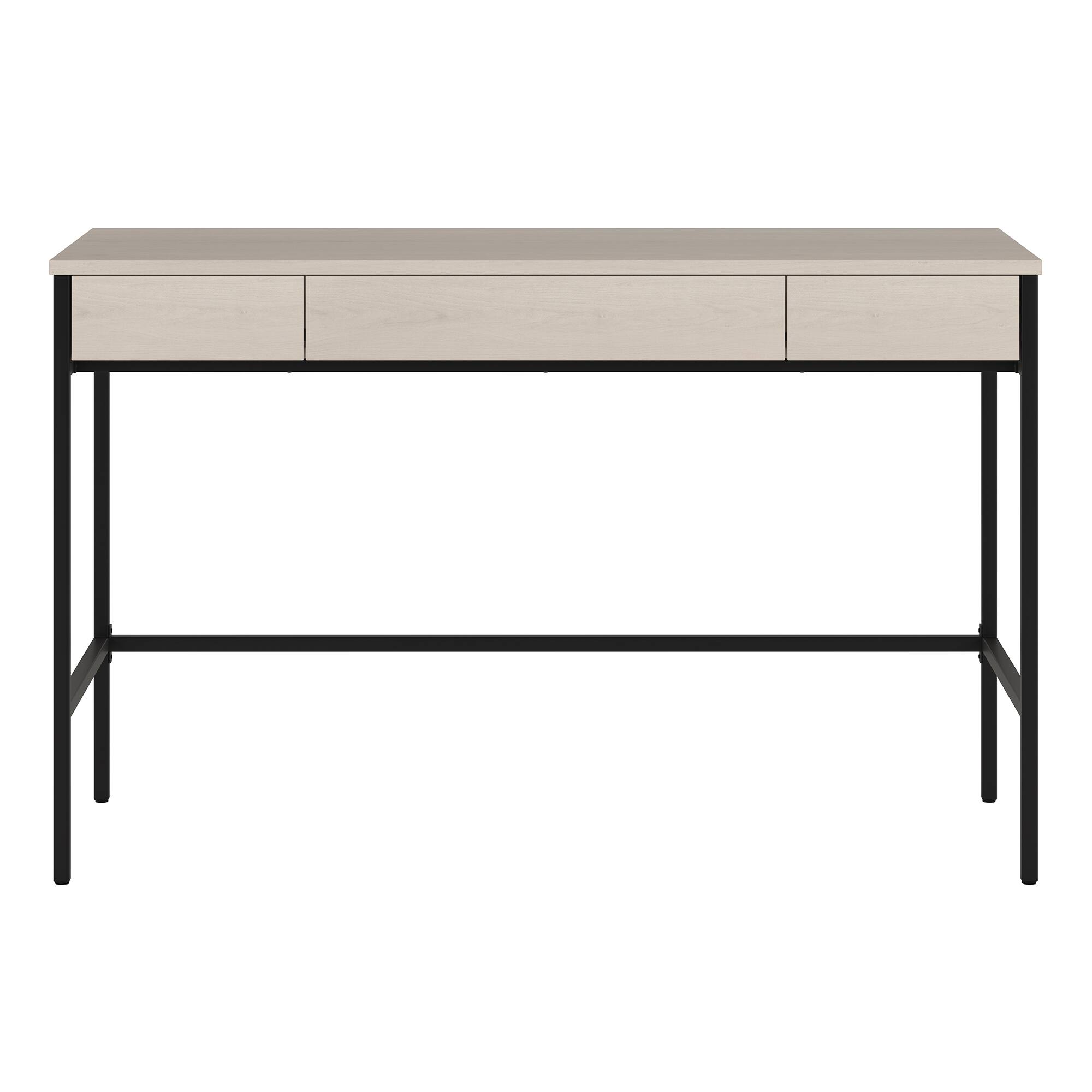 Alt View 1. Hudson&Canal - Evans 48" Wide Rectangular Writing Desk - Alder White.