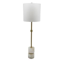 Luckbyte - 10x34 Inch Ipori Alabaster Metal Buffet Lamp