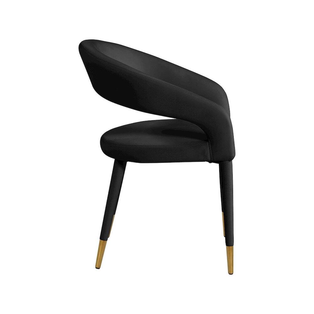 Alt View 3. Meridian Furniture - Destiny Black Velvet Dining Chair - Black.