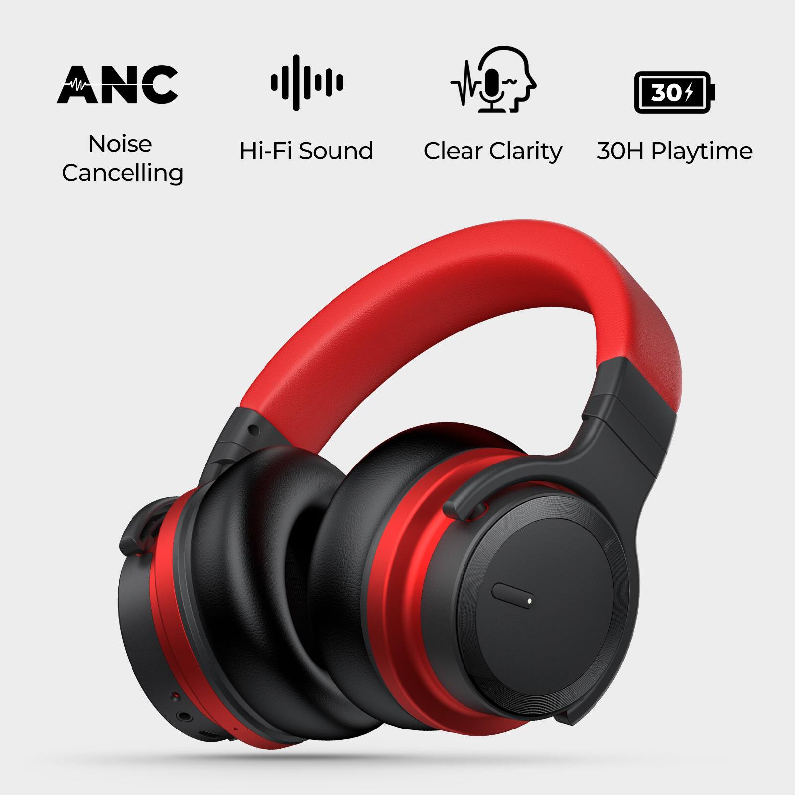 ANC  
Noise Cancelling  

Hi-Fi Sound  

Clear Clarity  

30H Playtime