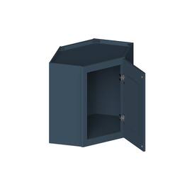 Boyel Living - 24-in W x 18-in H x 12-in D Shaker RTA Kitchen Diagonal Corner Wall Cabinet with Soft-Close - Charcoal Blue
