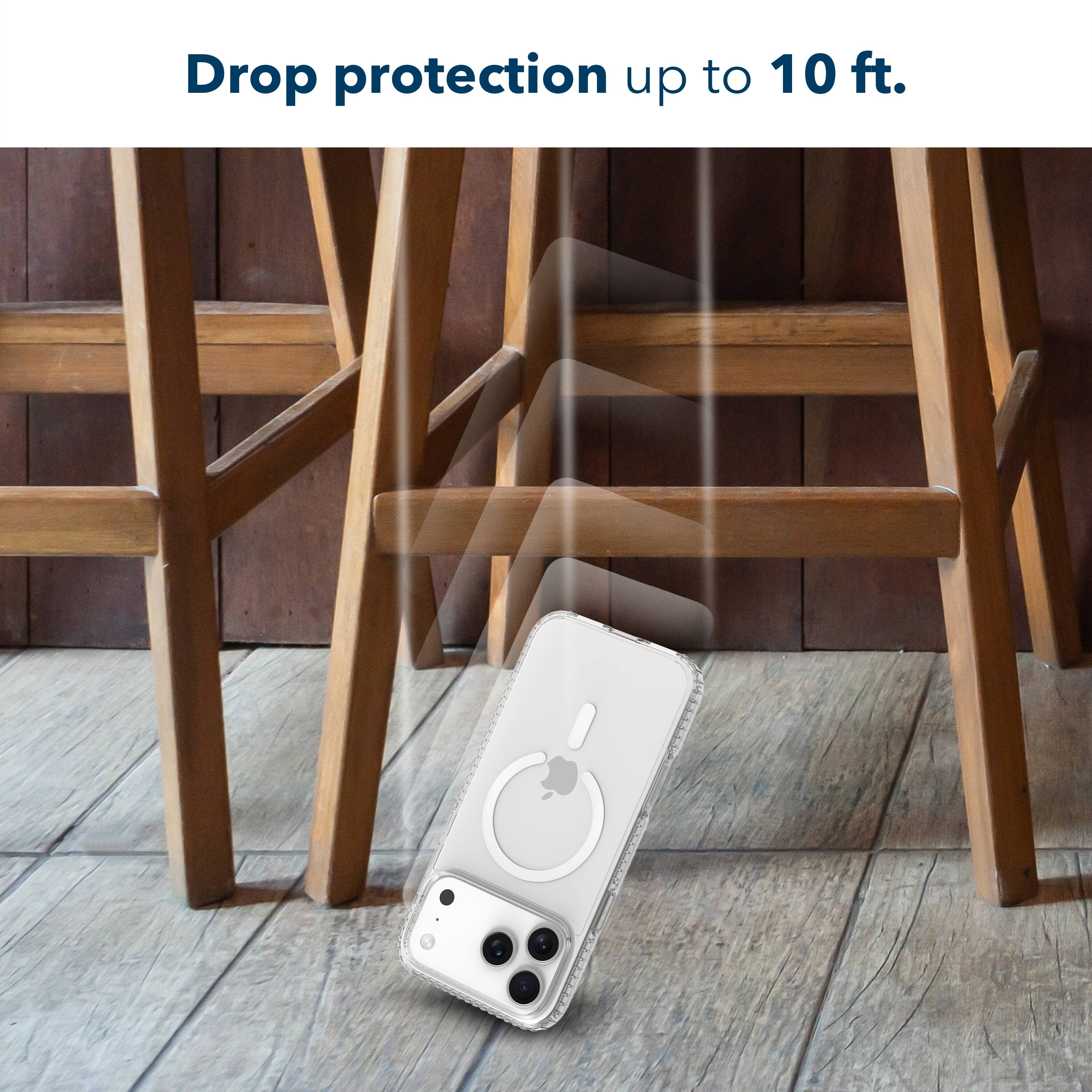 Drop protection up to 10 ft.