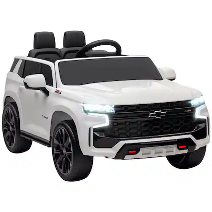 Front. Aosom - Licensed Chevrolet Tahoe Ride On Car, 12V 7AH Battery Toy with Remote, LED Lights, Music, Suspension, 3 Speeds, for 3+.